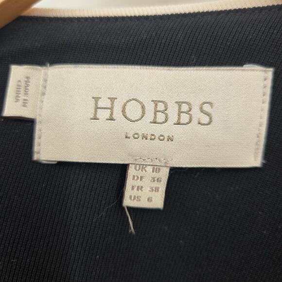 HOBBS LONDON 6 Cressida Jacket Blazer Suit Crop Black White 3/4 Sleeves Piping - Picture 4 of 7